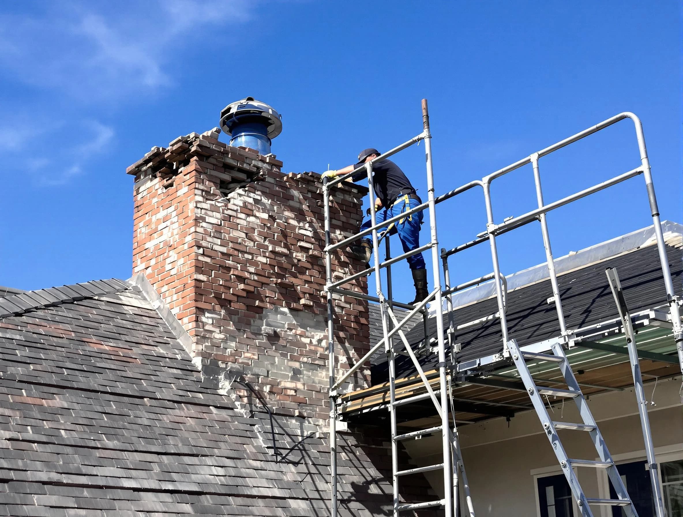 Rebuilding a chimney structure by Belvedere Park Chimney Sweep in Belvedere Park, GA