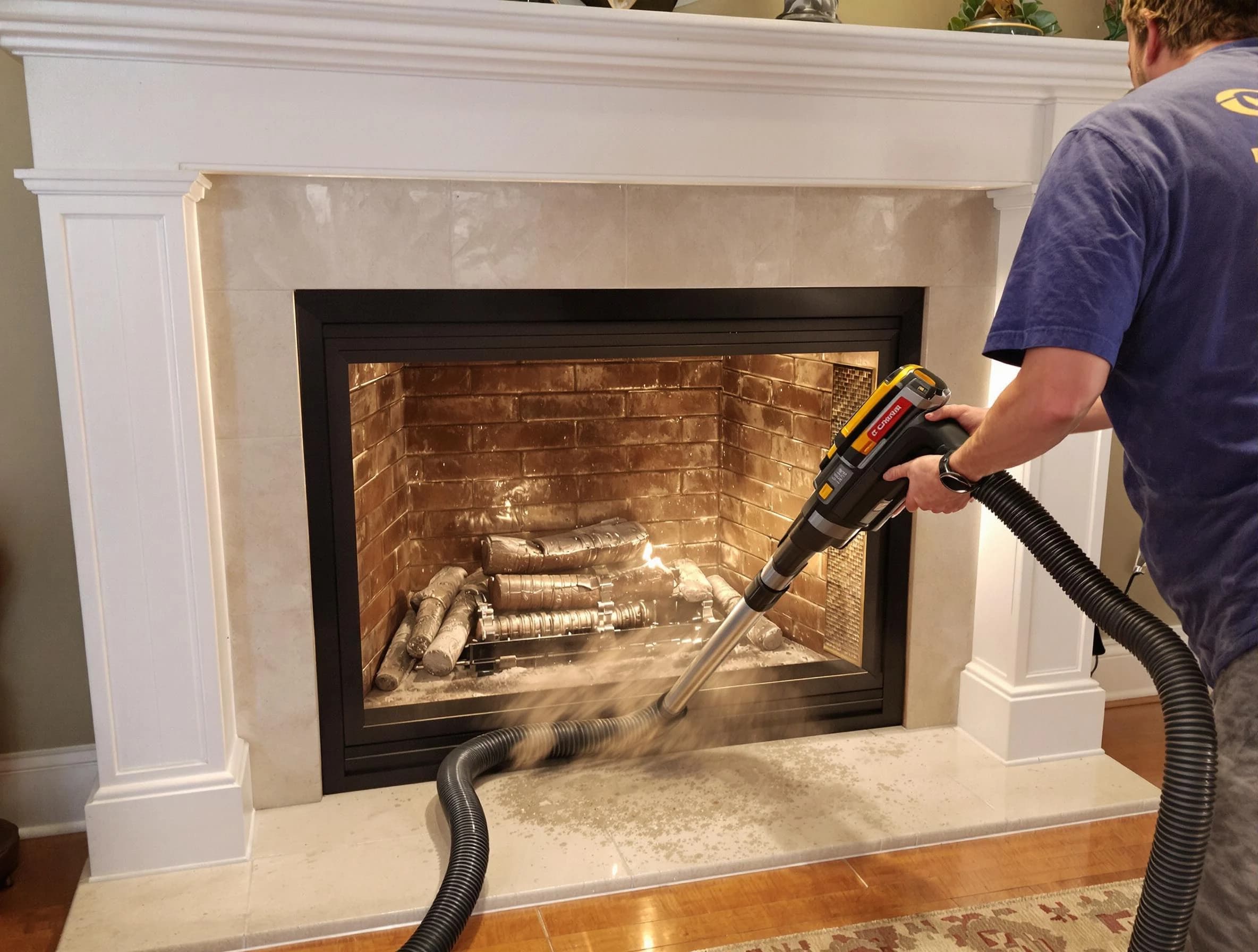 Fireplace cleaning performed by Belvedere Park Chimney Sweep in Belvedere Park, GA