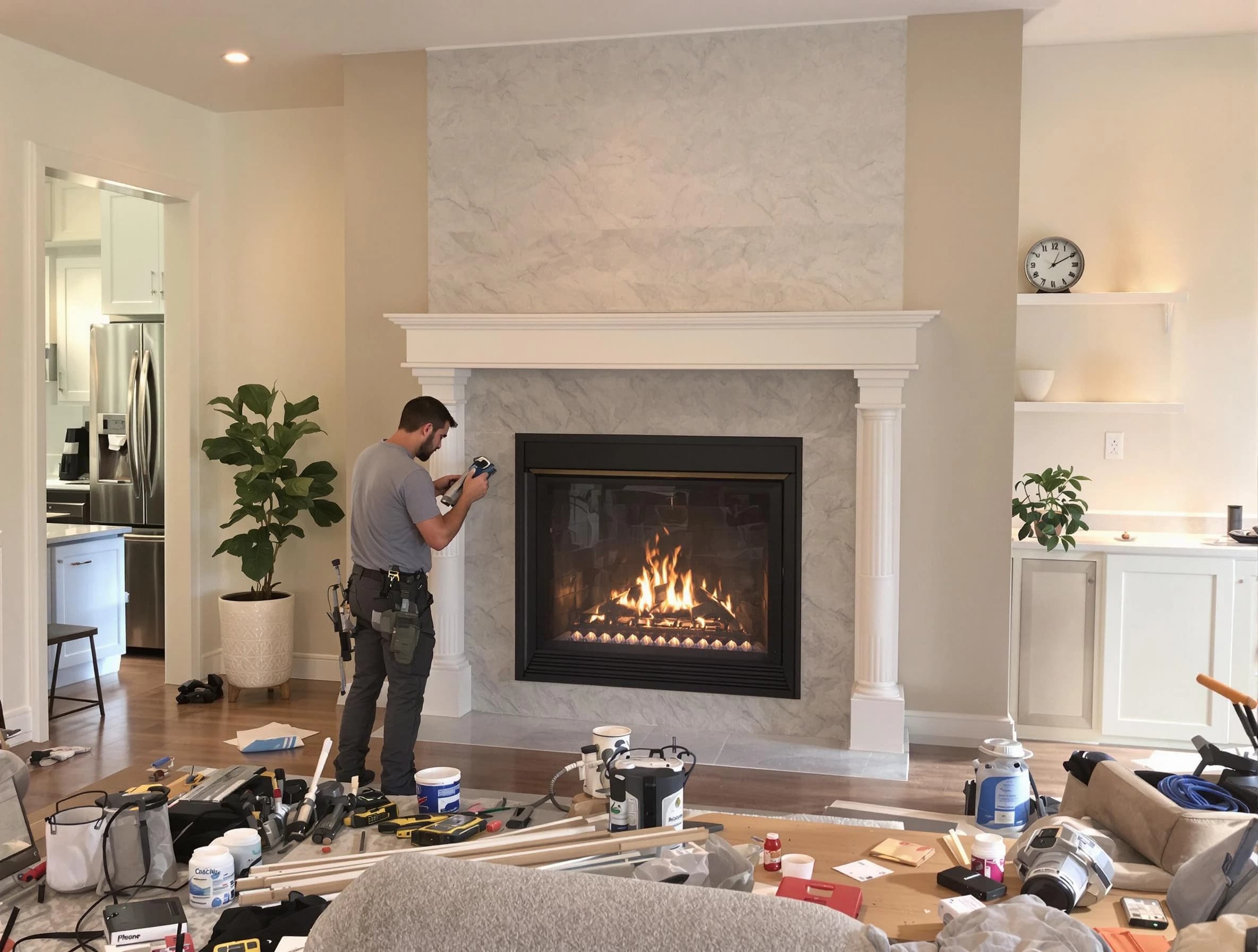 Newly installed fireplace by Belvedere Park Chimney Sweep in Belvedere Park, GA