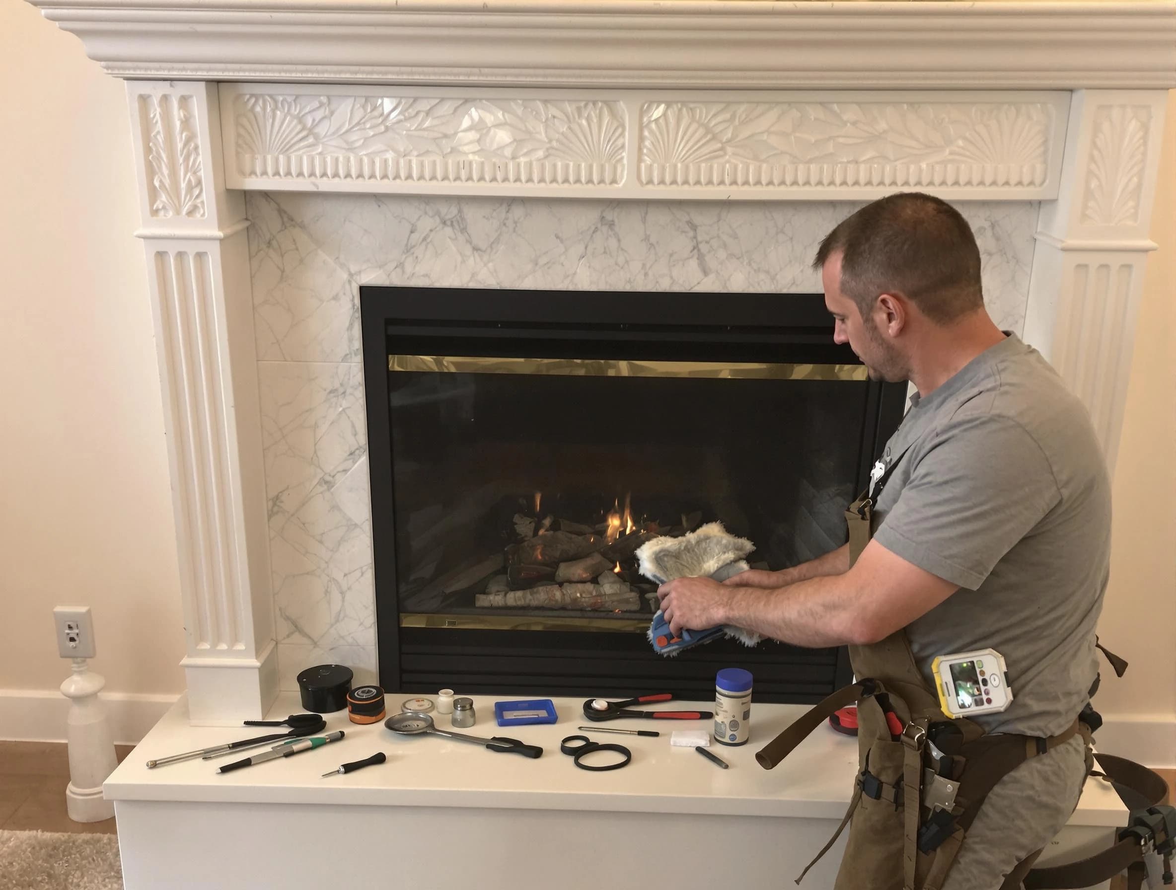 Belvedere Park Chimney Sweep performing fireplace maintenance in Belvedere Park, GA