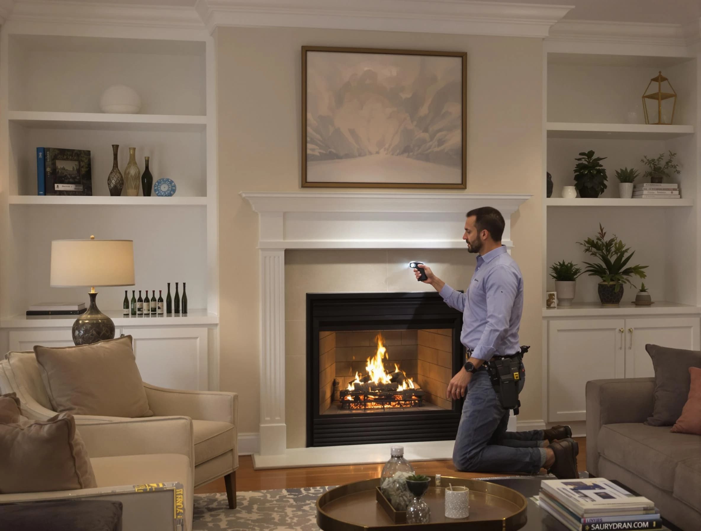 Belvedere Park Chimney Sweep conducting a fireplace safety inspection in Belvedere Park, GA