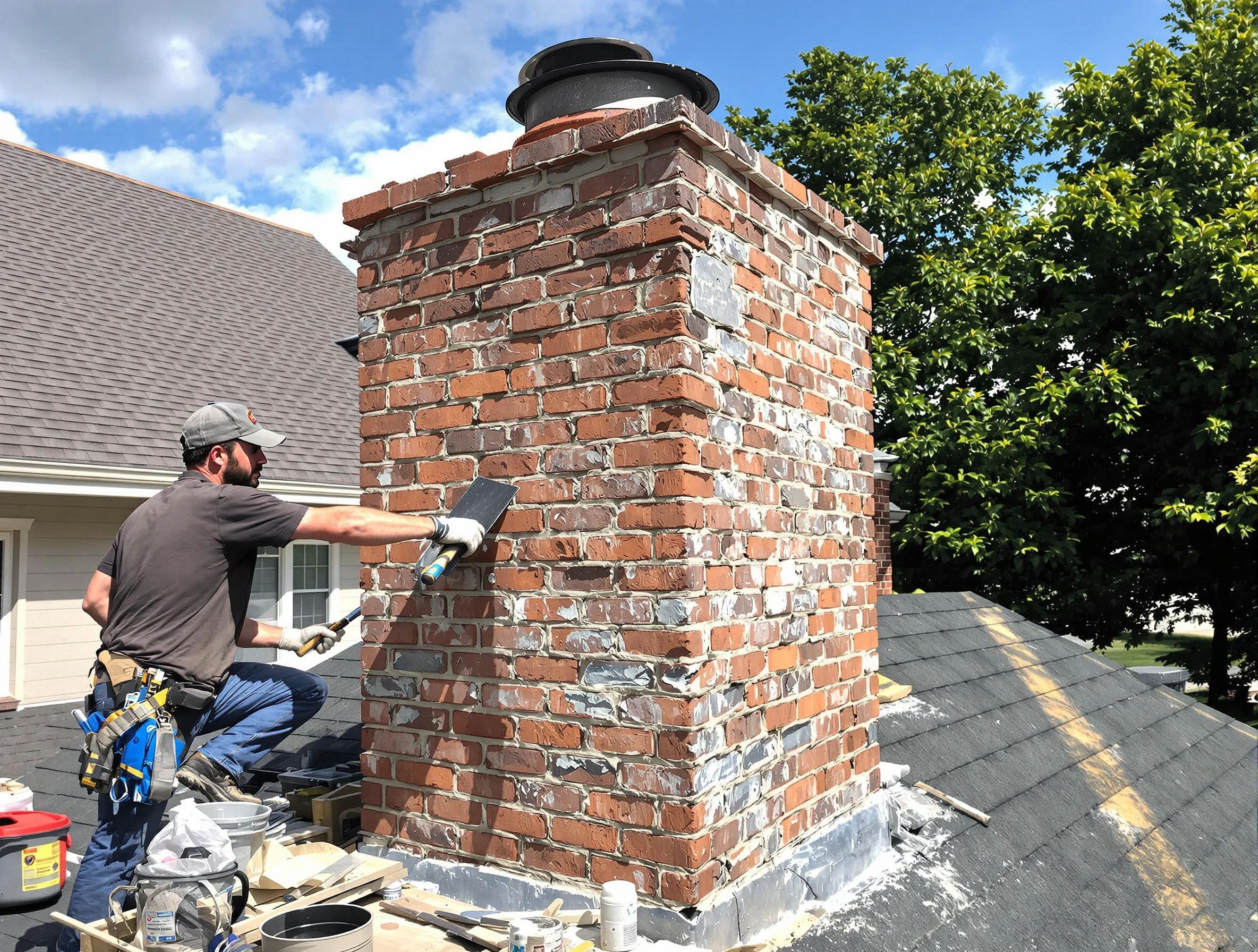 Completed chimney rebuild by Belvedere Park Chimney Sweep in Belvedere Park, GA
