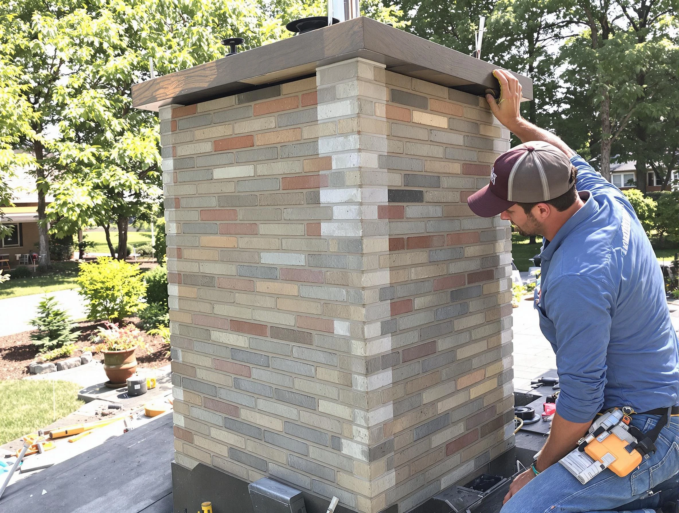 Belvedere Park Chimney Sweep completing a modern chimney remodel in Belvedere Park, GA