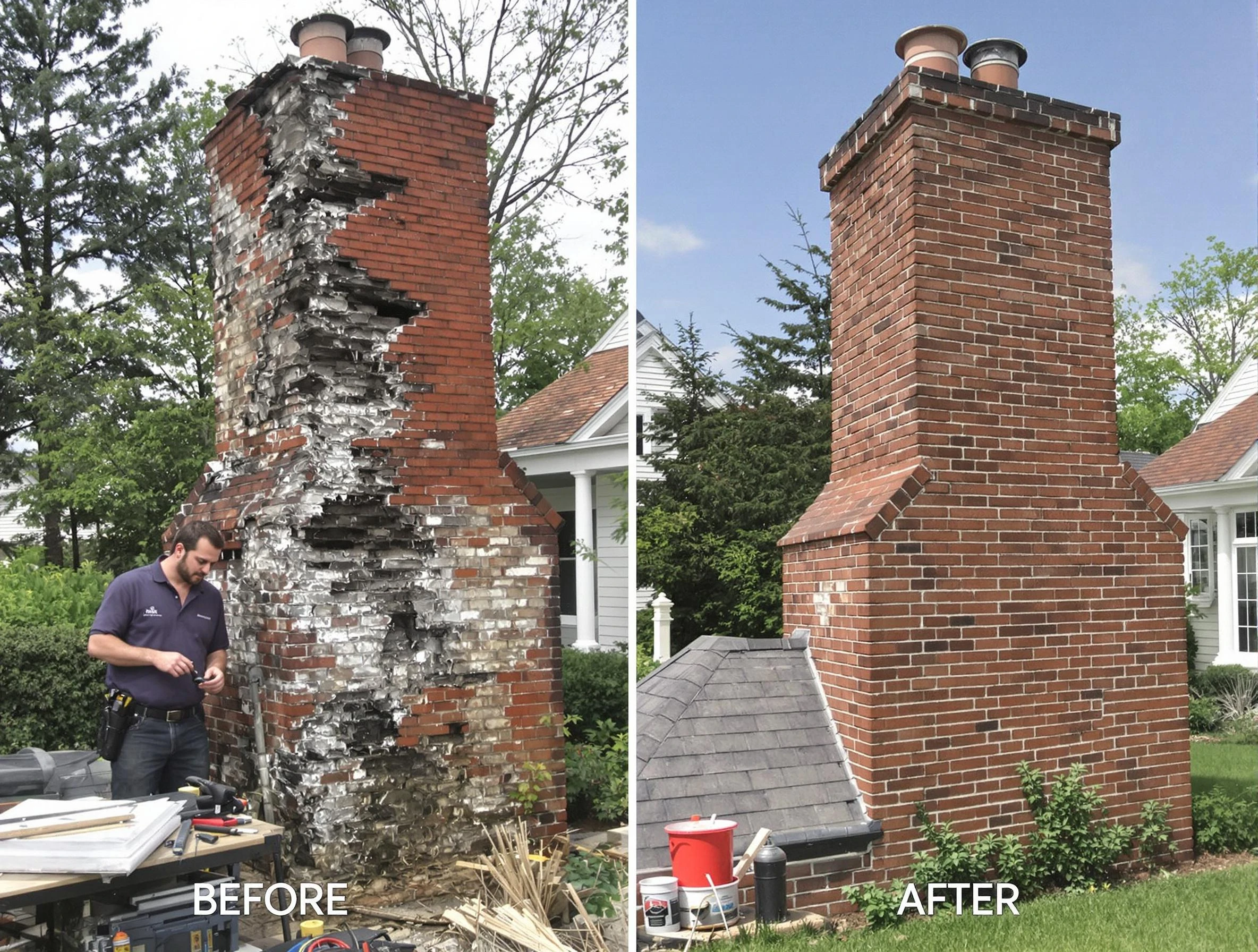 Belvedere Park Chimney Sweep performing a full chimney restoration in Belvedere Park, GA