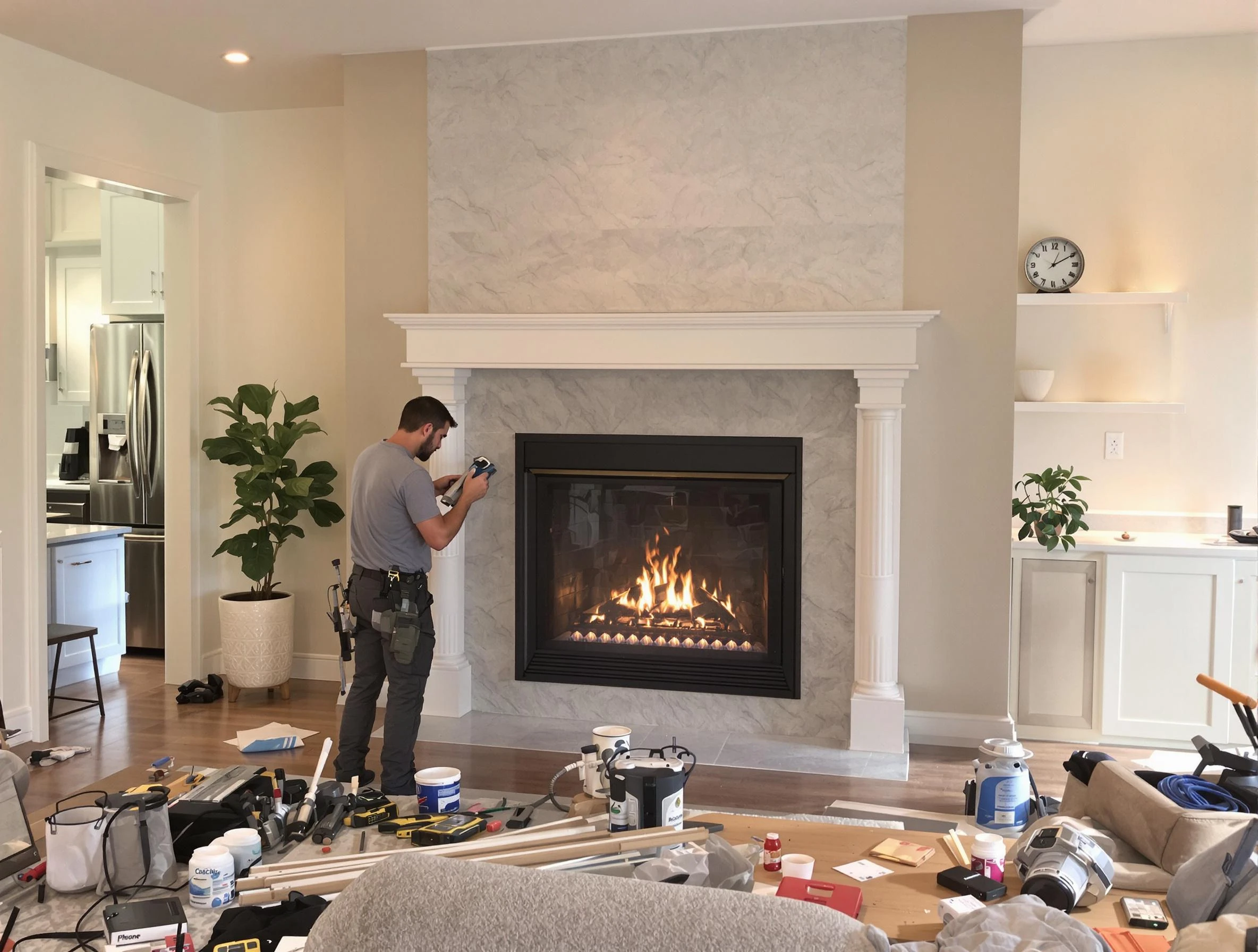 Newly installed fireplace by Belvedere Park Chimney Sweep in Belvedere Park, GA